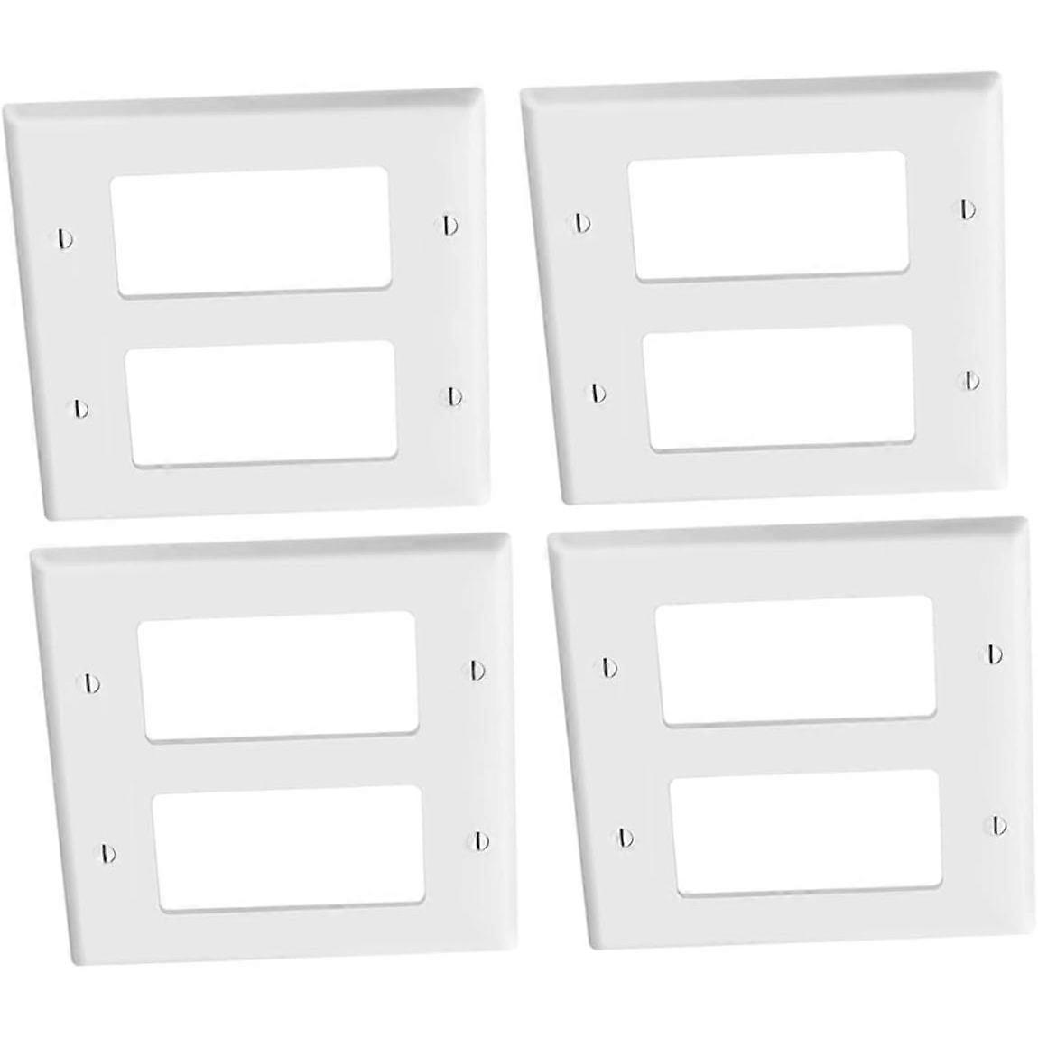 4pcs Switch Panel Cover Wall Plug Covers White for Light Switch Outlet Wall Socket