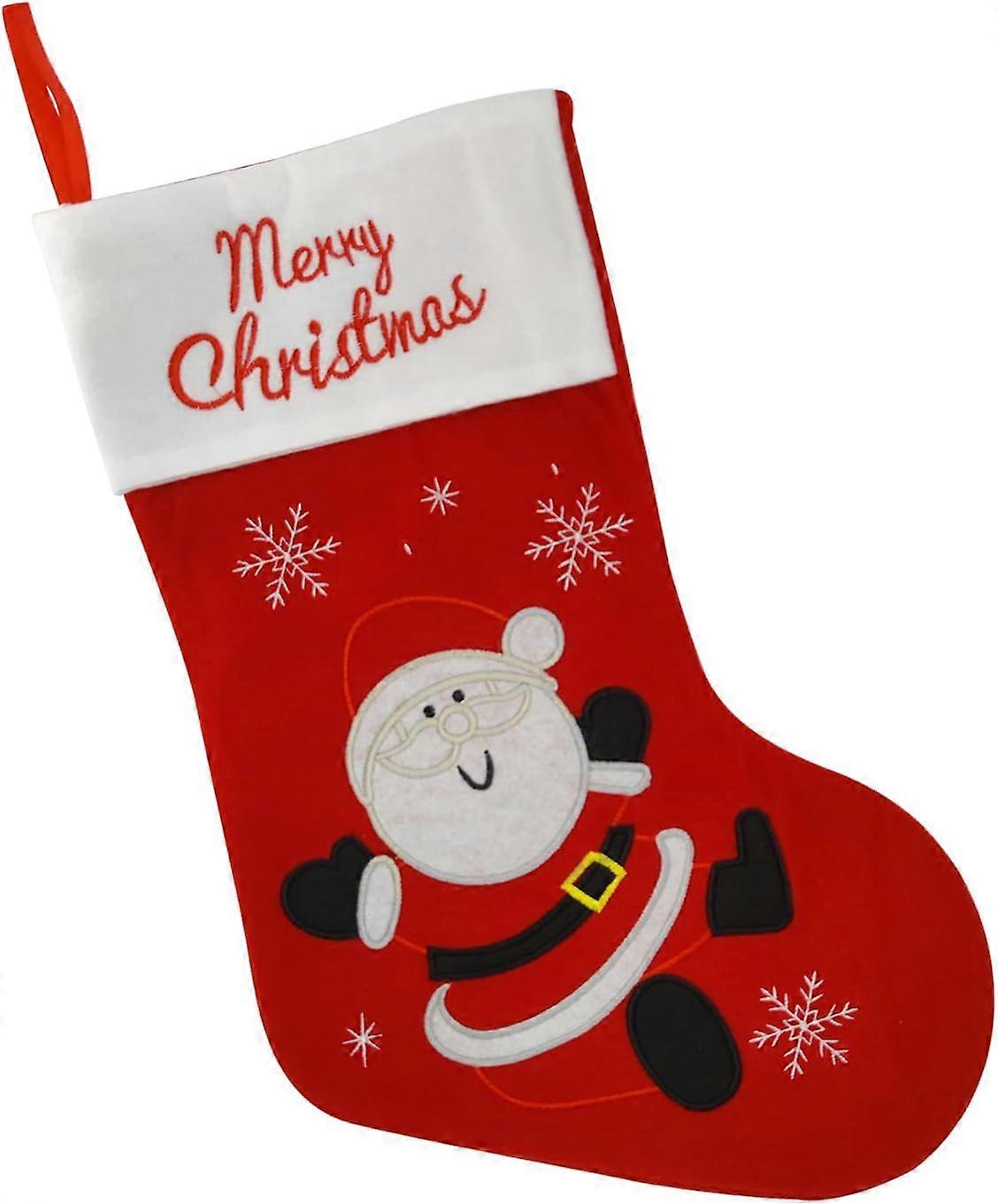 Polyester Embroidered Holiday Sock Decor