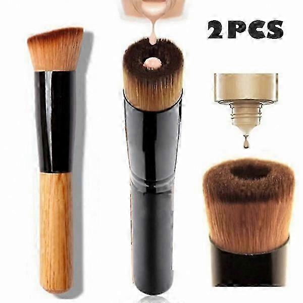 2-Piece Brush Set: Flat Top Foundation + Oblique Brush