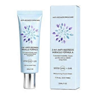 SPF50 3-in-1 Tinted Face Cream 30ml, Anti-Redness Skincare Moisturizer, Lightweight Natural Makeup Base for Daily Face Care New Arrival