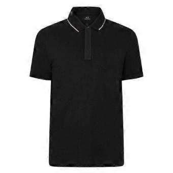Armani Exchange Mens Stripe Quarter Zip Polo Shirt