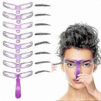 Reusable Eyebrow Shaping Stencils with Handle 8 Washable Styles for Perfect Brows