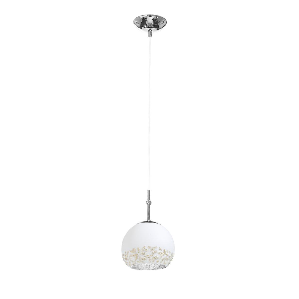 Luna Glass Dome Pendant Ceiling Light Chrome