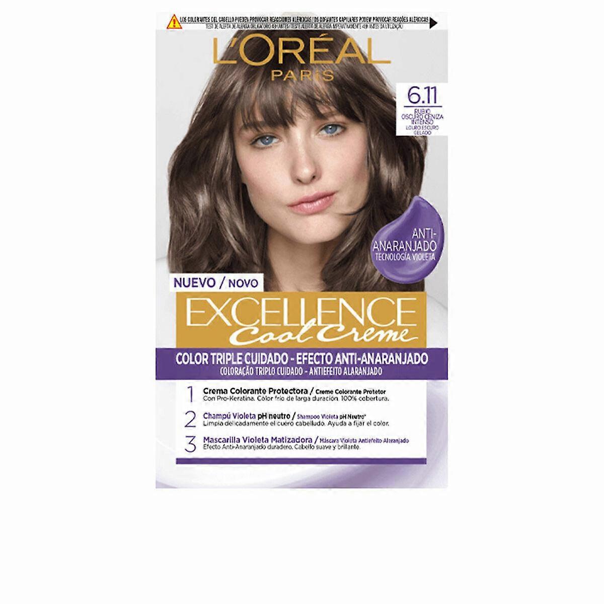 Permanent Colour Creme L'Oreal Make Up Excellence Cool Creme 6.11-rubio oscuro ceniza