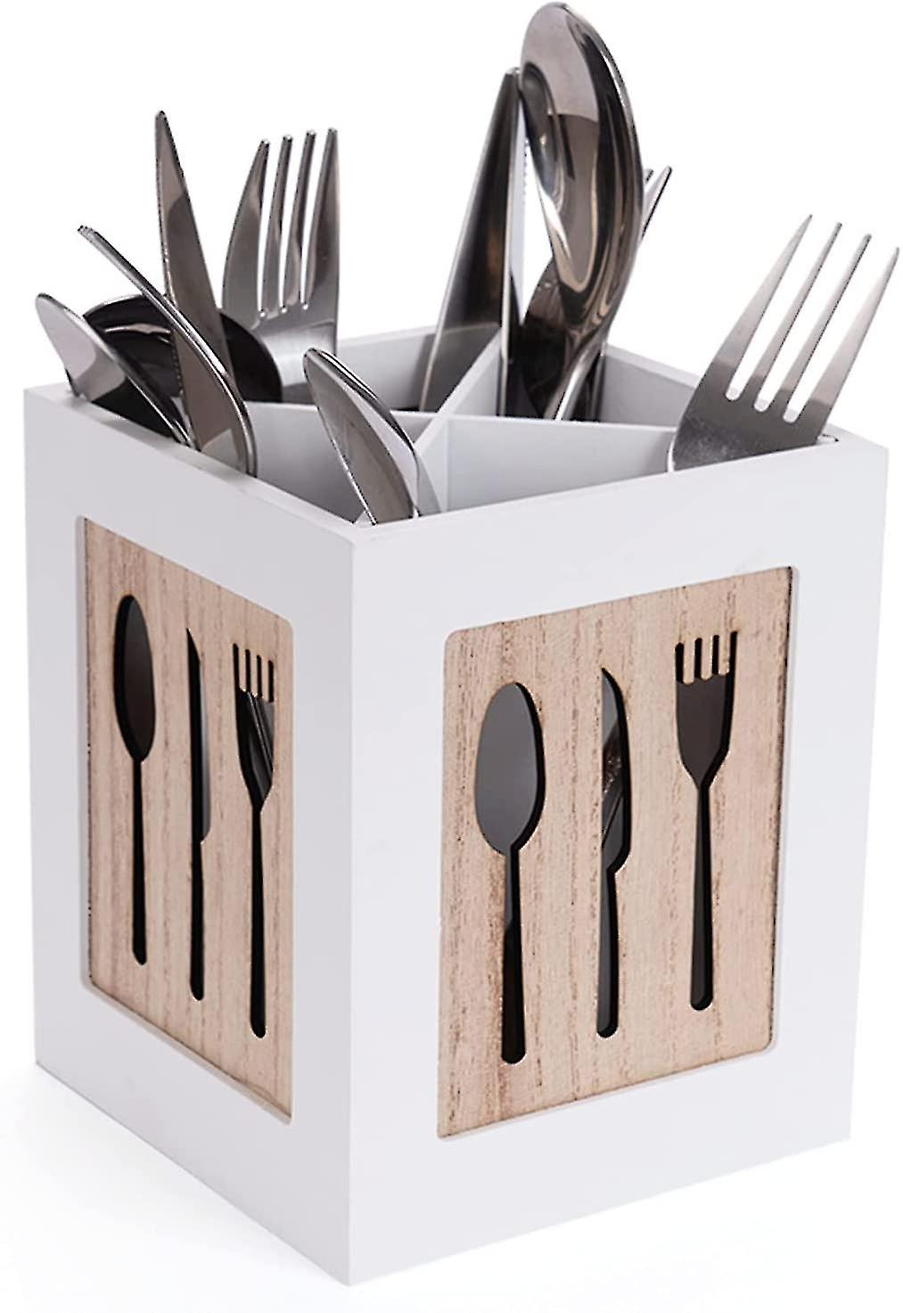 Holzbesteck-Set Für 1 Person – Löffel & Gabel In Box, Dunkelbraun, Wiederverwendbar & Reisegeeignet