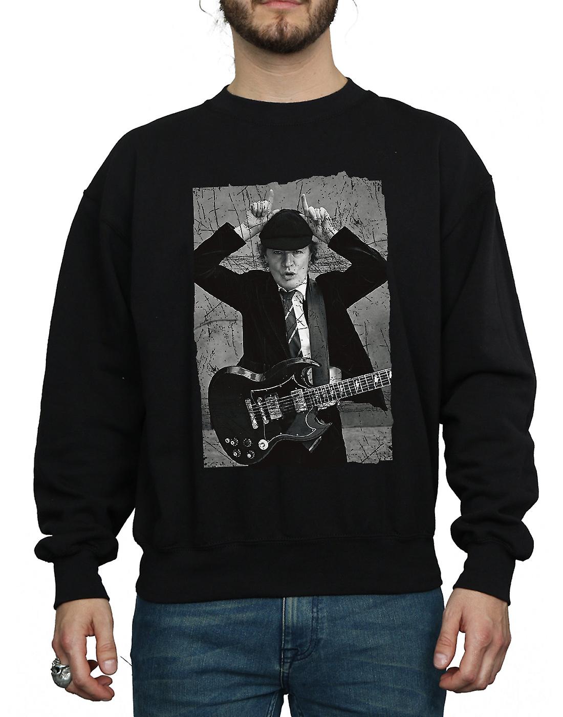 AC/DC Men's Angus Young Distressed Photo Sweatshirt | Fruugo US
