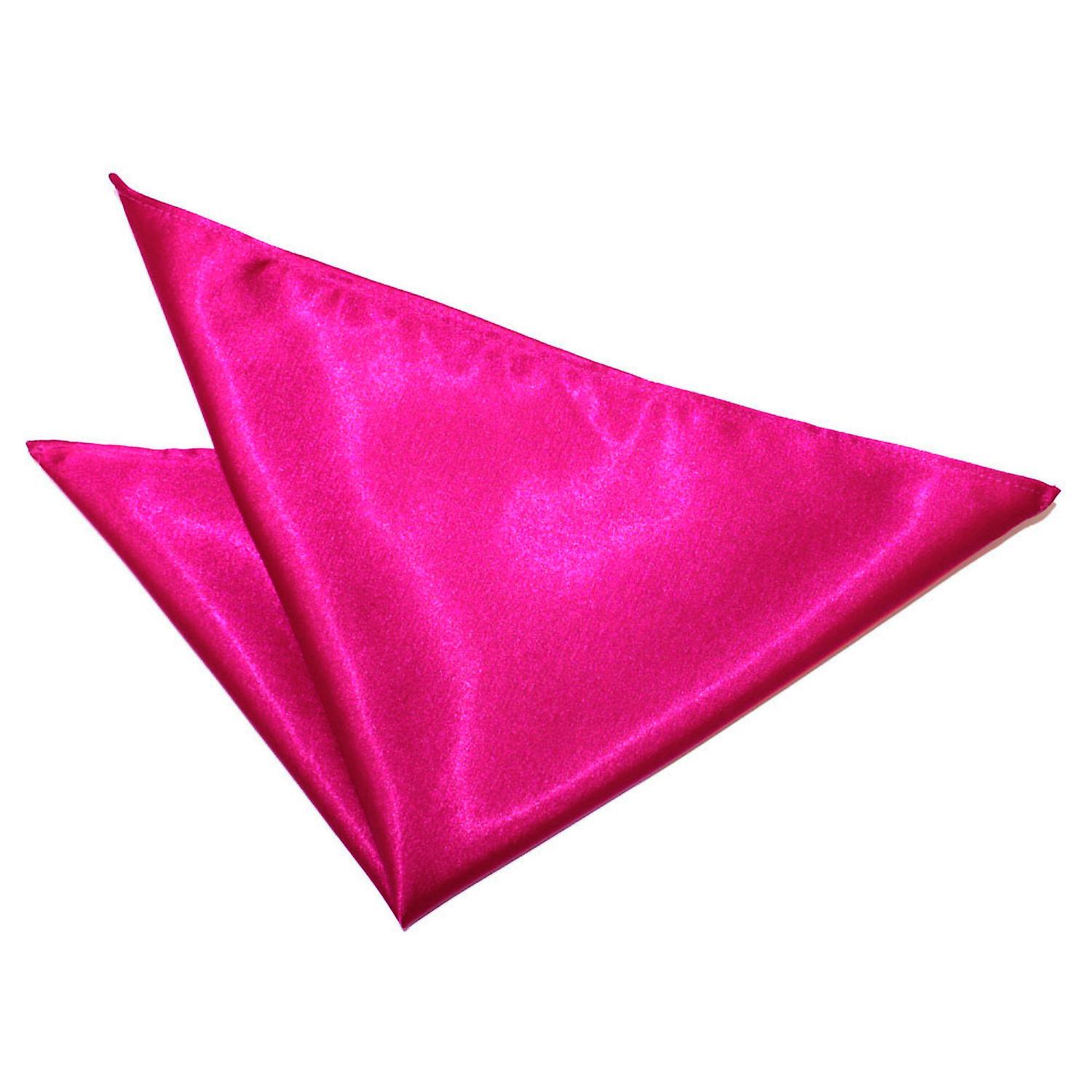 Hot Pink Plain Satin Pocket Square