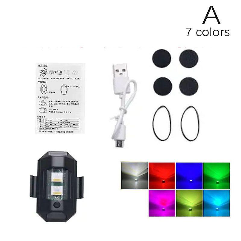 4/7 Colors Drone Strobe Light Usb Led Anti-collision Bike Tail /model Aircraft
