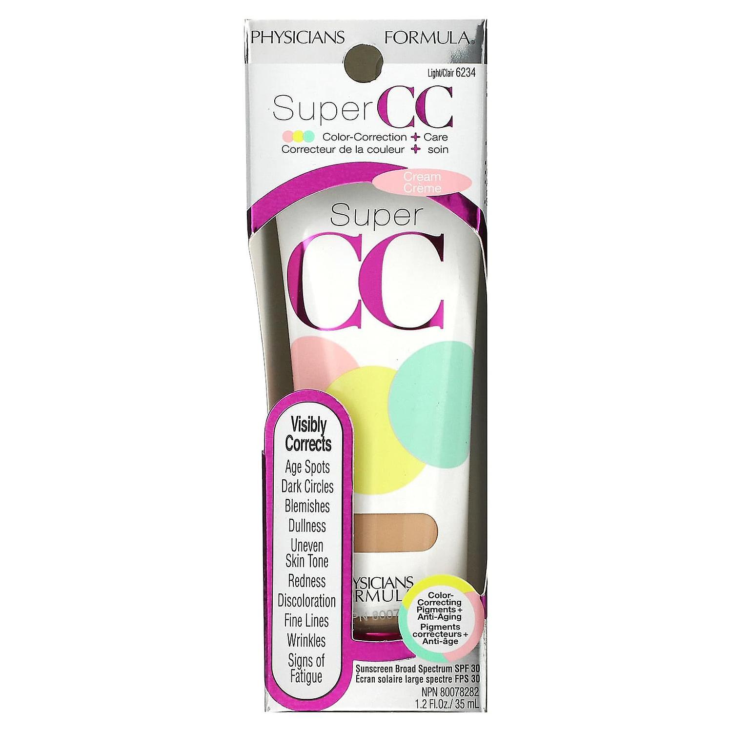 Physicians Formula, Super CC, ColorCorrection + Care Cream, SPF 30
