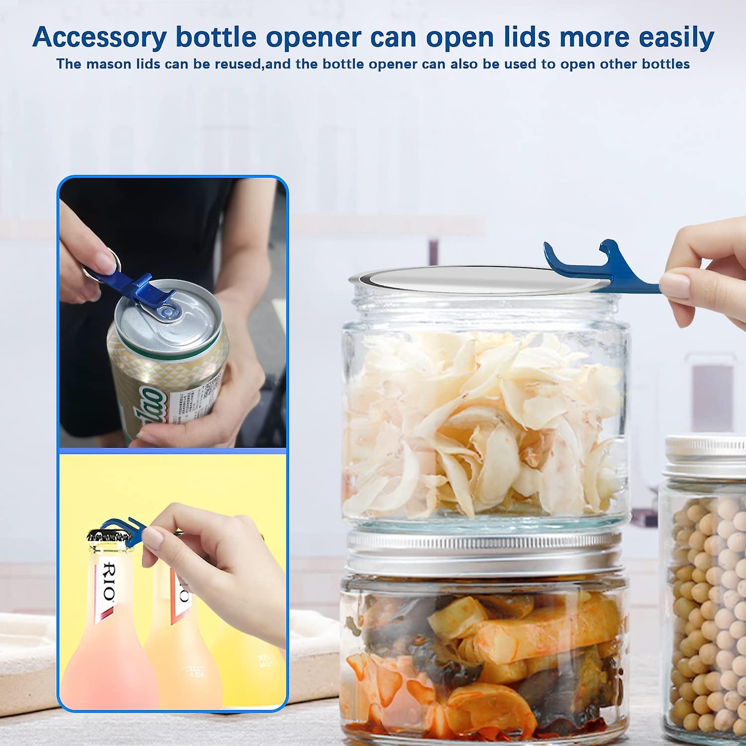 Mason Jar Vacuum Sealer For Wide & Regular Mouth Mason Jars, Jar Vacuum