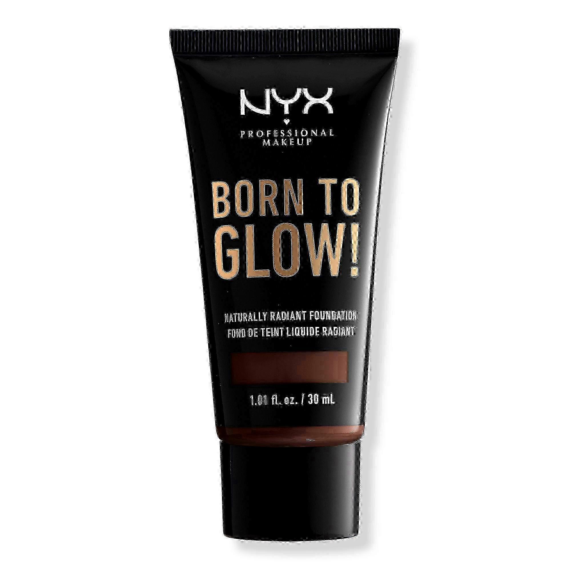 Nyx Professional Makeup Born To Glow Medium Coverage Naturally Radiant Foundation, Deep Espresso, 1.01 Oz