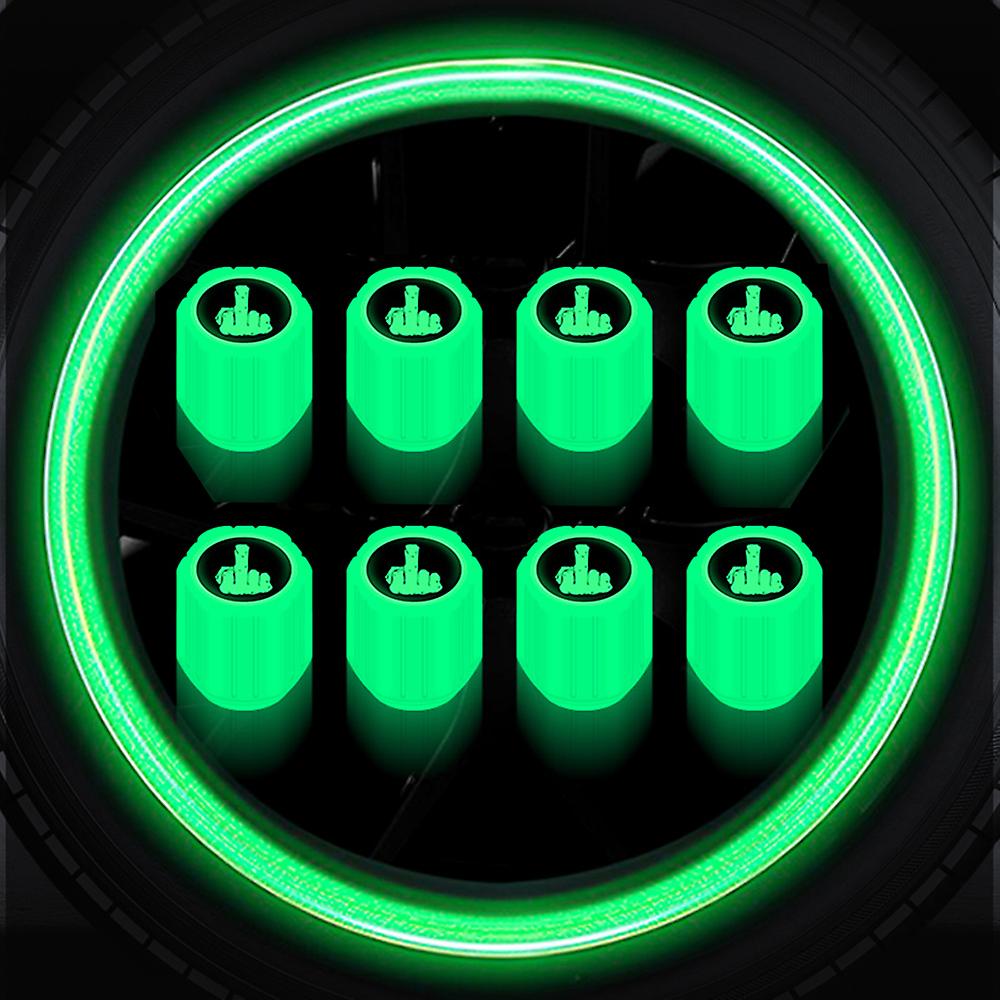 לוגו חדש שסתום צמיגים זוהר כובעי מכונית אופנוע אופניים רכזת גלגל עמיד לאבק כיסוי חרירי צמיגים כובע לילה זוהר תפאורה