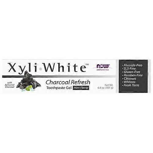 Now Foods XyliWhite Charcoal Refresh Toothpaste Gel, Mint 6.4 Oz (Pack of 1)