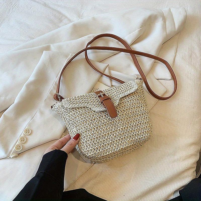Sommarvävd halmväska Handgjord Crossbody väska Boho Style Beach Travel Bag