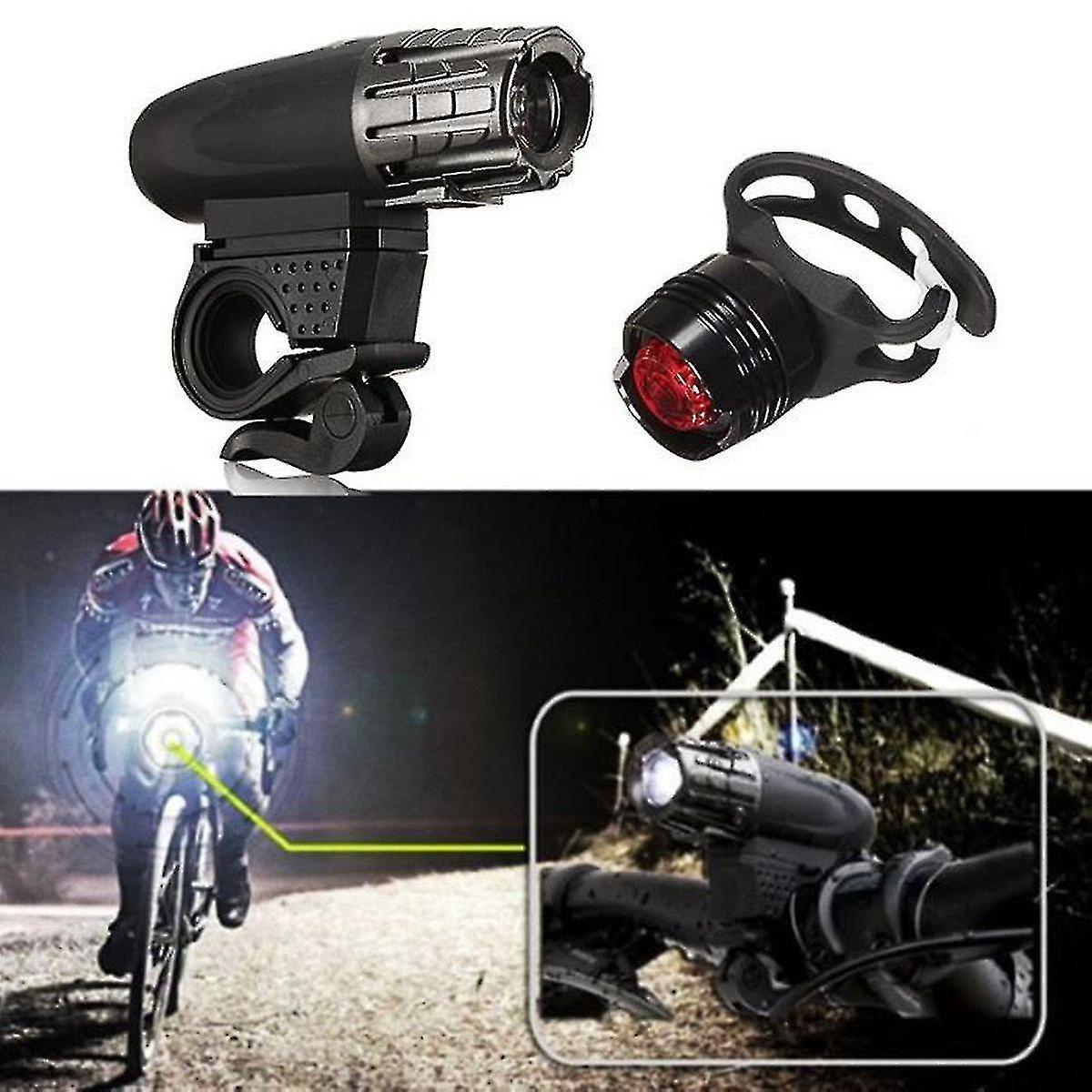 Usb Rechargeable Led Bicycle Lamp Bike Headlight + Taillight Set