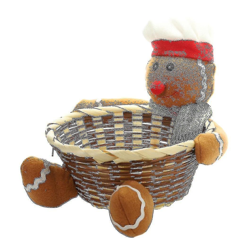 Christmas Candy Basket Storage Container Decorated Santa Claus
