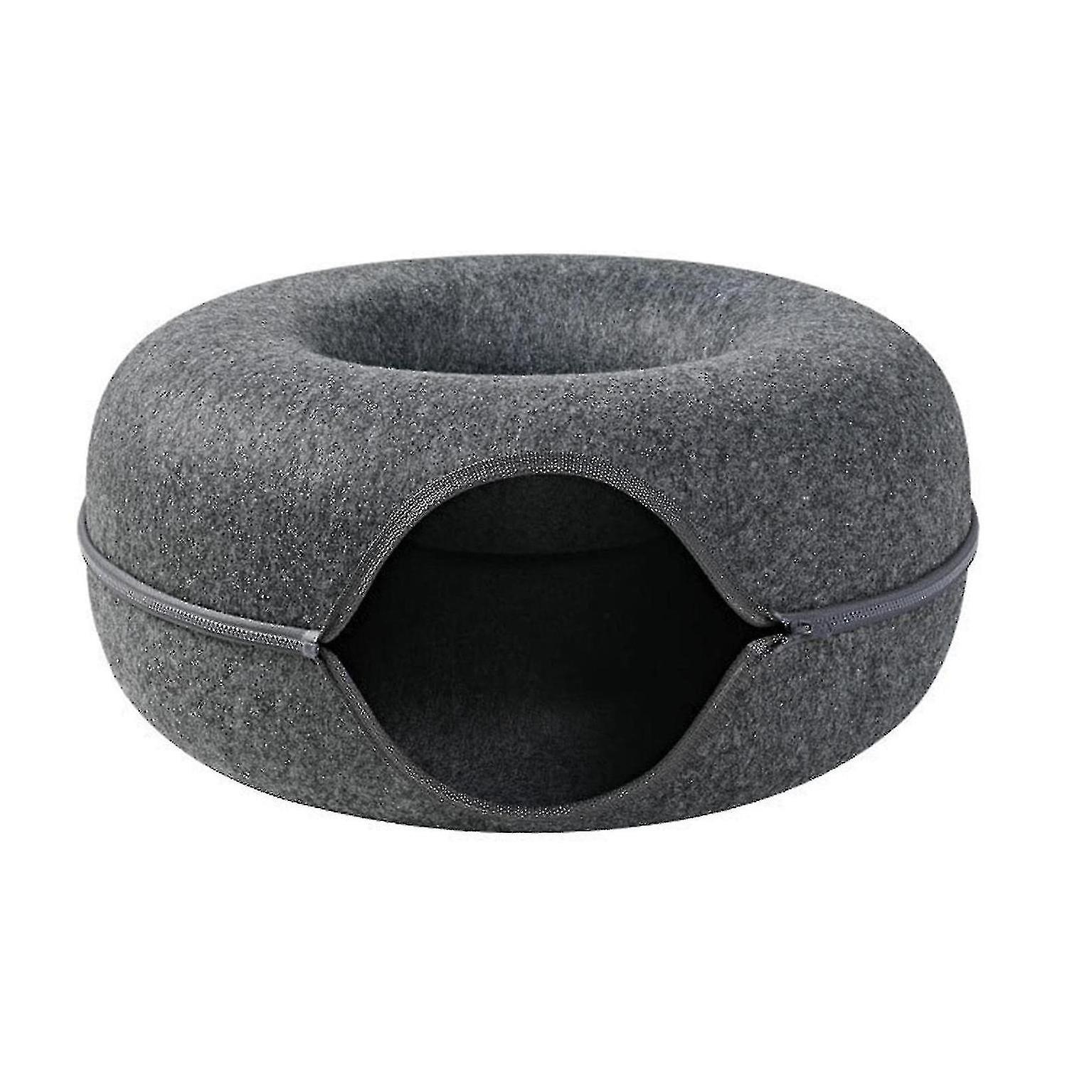 Removable Cat Nest,round Donut Felt Pet Nest,cat Tunnel Bed,semi-closed Washable Cat Tunnel Nest,det