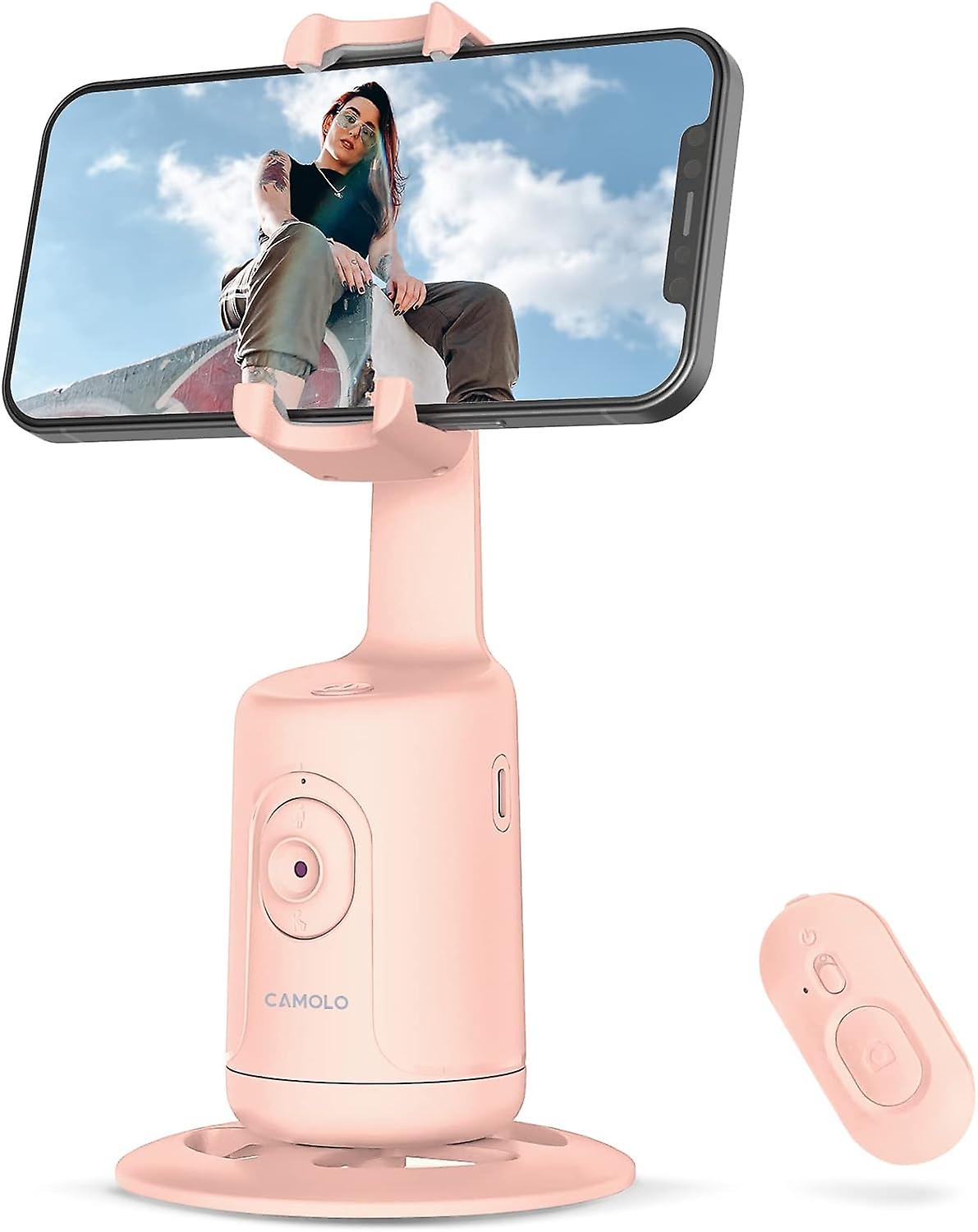 حامل ثلاثي القوائم لتتبع الوجه التلقائي مع جهاز تحكم عن بعد ، حامل هاتف للتتبع التلقائي بزاوية 360 درجة دوران ، بدون تطبيق ، حامل ثلاثي القوائم للهاتف الذكي للفيديو ، إعادة شحن مدونة الفيديو الحية