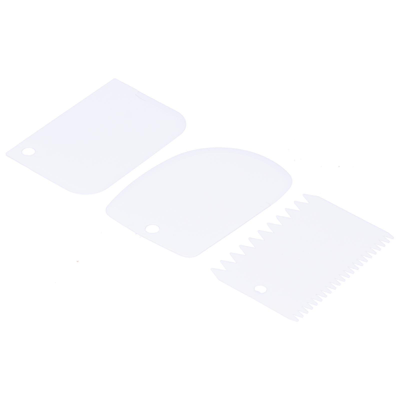 3PCS/Set Cake Cream Scraper Dough Pasty Cutters Scraper Kitchen Tool DIY Baking ToolWhite