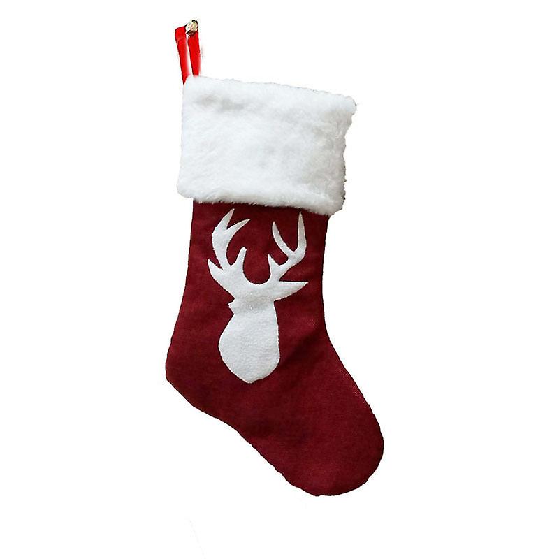 Christmas Gift Xmas Large Deer Pattern Decorative Socks Socks Bag