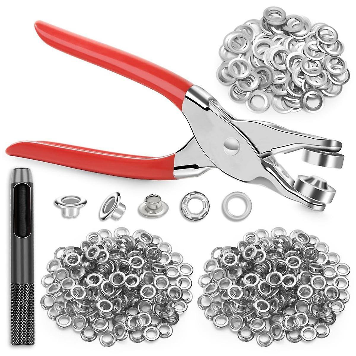 642Pcs Oeillet Outil Kit 1/2 Pouce Oeillet Kit avec 320Pcs Oeillets Oeillets, 320Pcs Rondelles et Oeillet