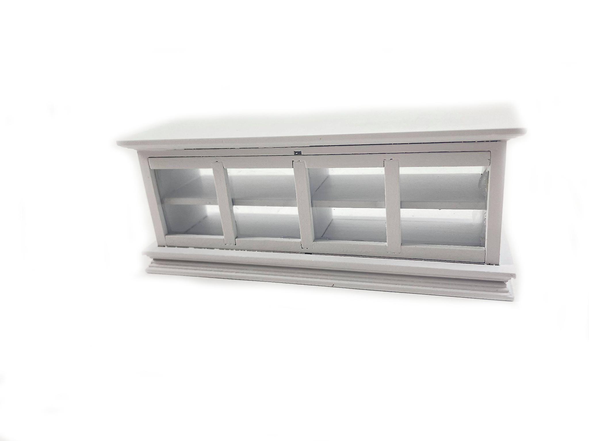 Dolls House White Display Case Cabinet Counter 1:12 Shop Fitting Store Furniture
