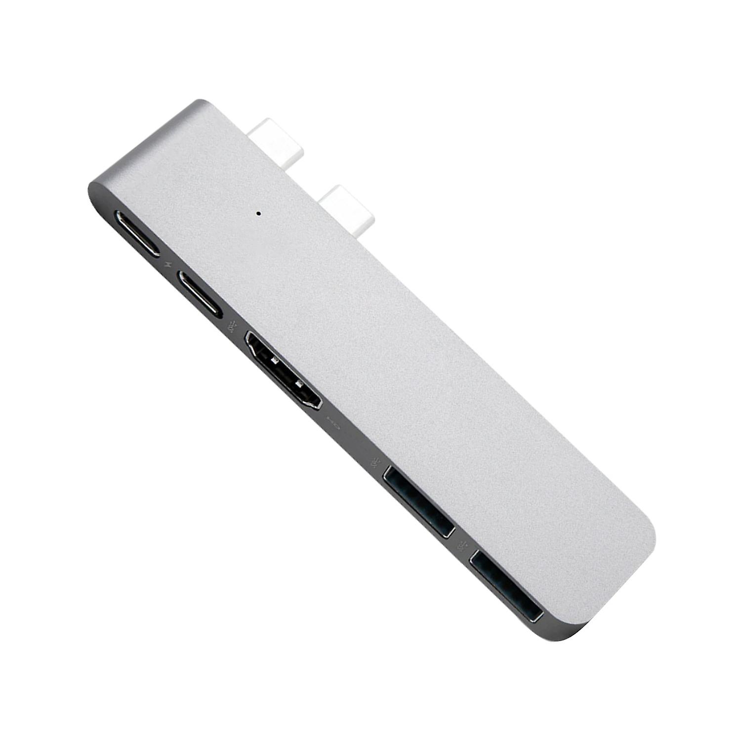 5-in-2-USB-C-Hub-Typ-C-Dockingstation-Multiport-Adapter mit 4K HD USB C-Datenladeanschluss kompatibel