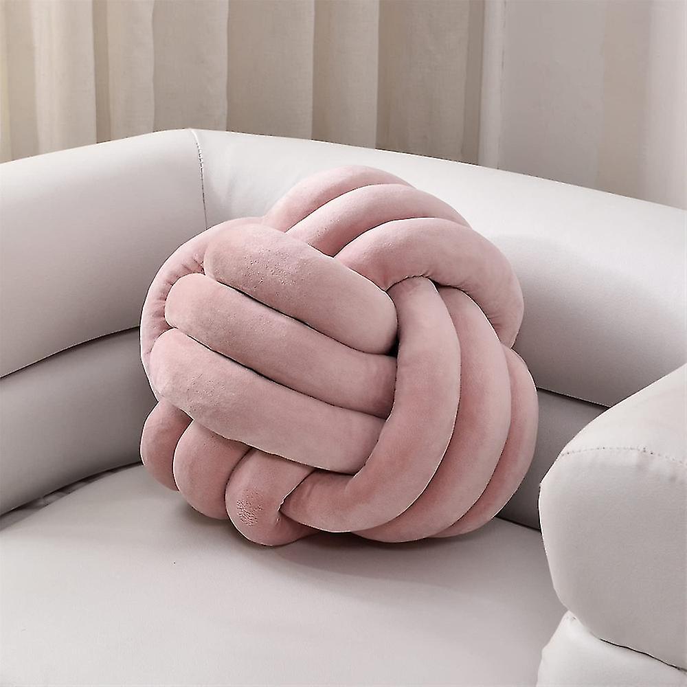 Knot Ball Throw Pillow, Round Knotted Plush Cushion Accent Pillow For Preppy