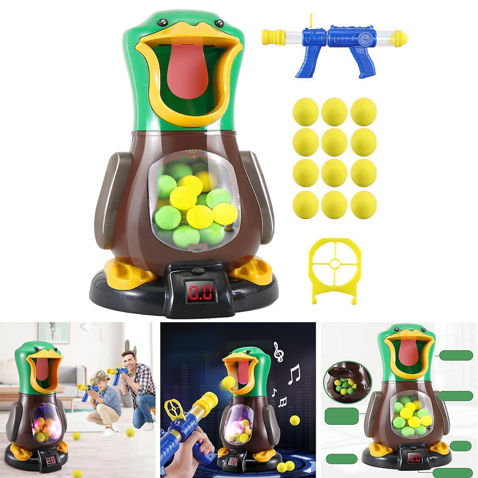 Duck Shooting Toys Target Shooting Games + Soft Foam Balls Activity Kids Gift