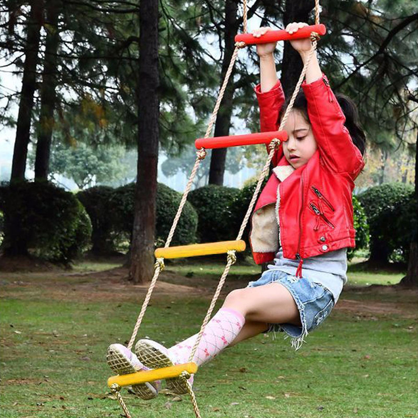 Rope Ladder for Kids Climbing Ladder Hanging Rope Ladder with Hooks for Play Set Outdoor Tree House Playground Colorful 