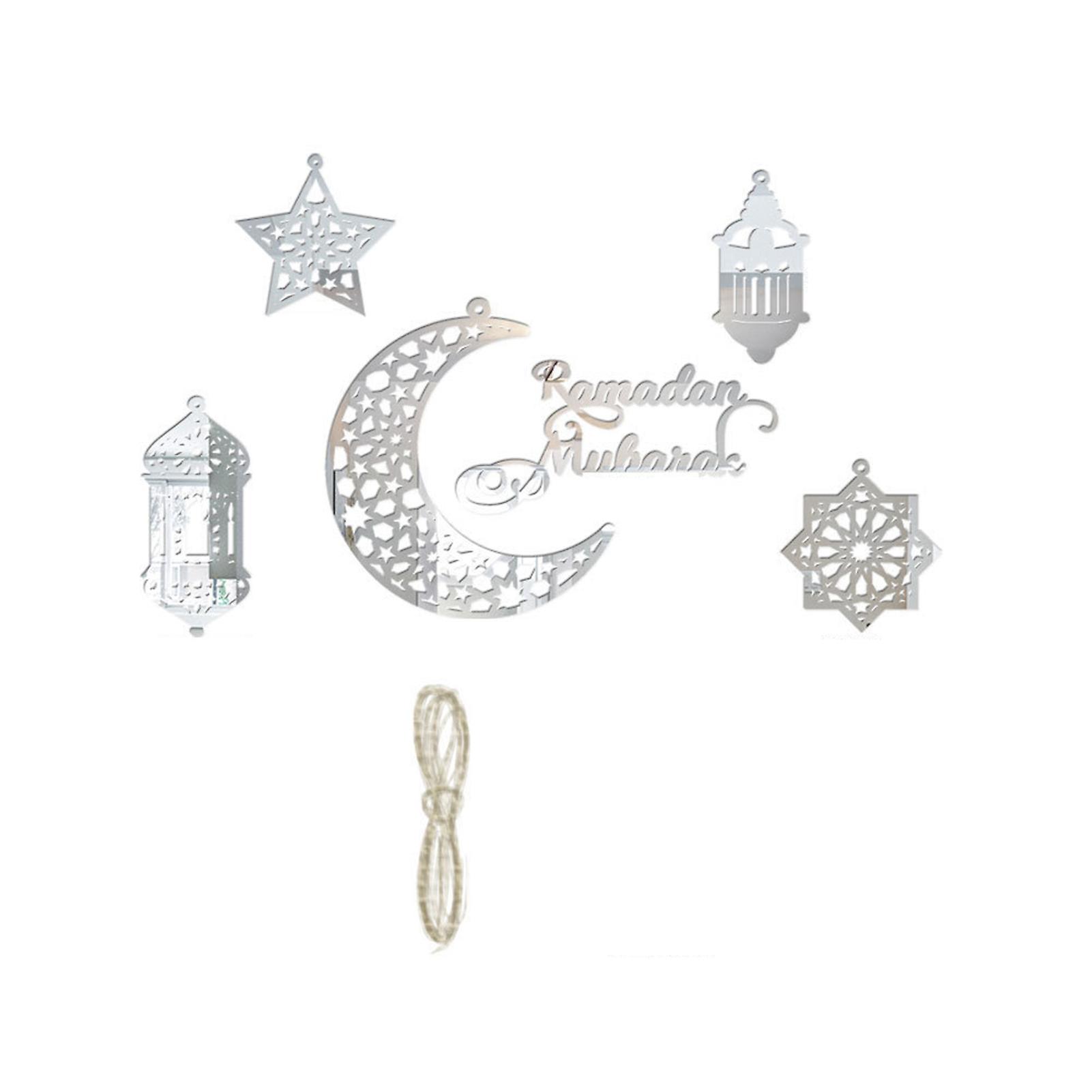 Ramadan Decorations Hanging Acrylic Hollowed Pendant for Home Birthday Party