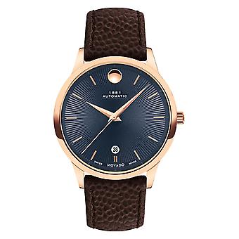 Movado 1881 Automatik Damenuhr Swiss Automatic Analog mit Rindslederarmband 607617