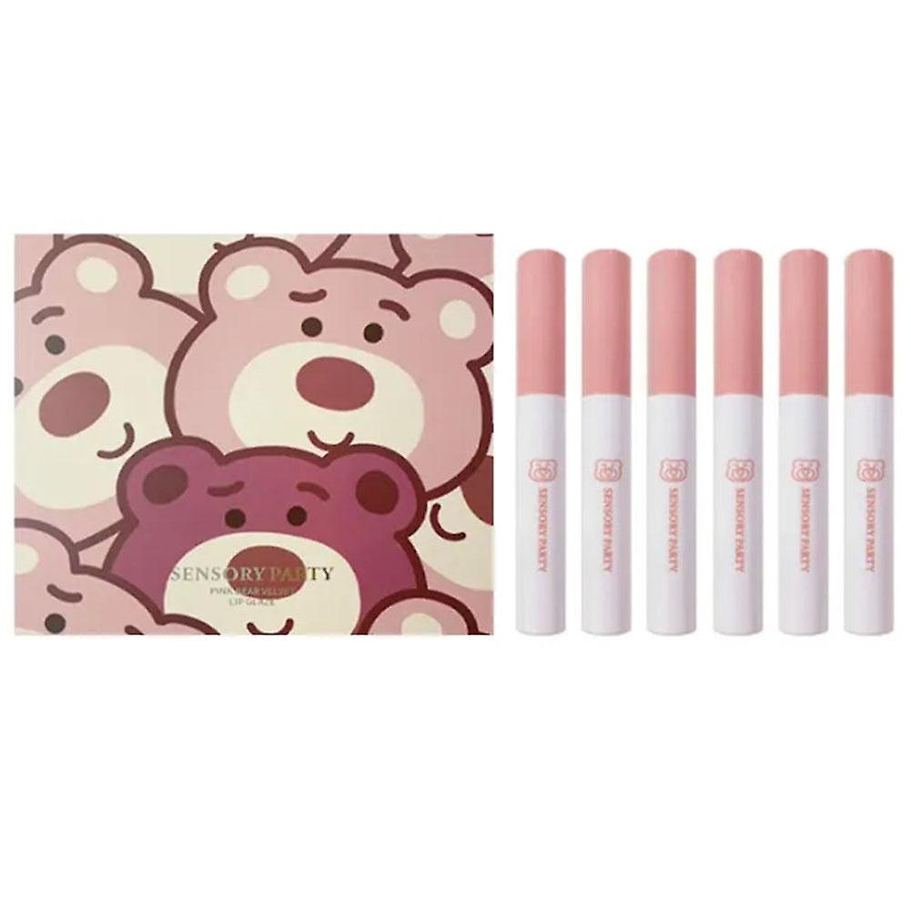 6-Farben-Velvet-Lippenstift-Set, matt, langanhaltend, feuchtigkeitsspendend, farbecht, Geschenkfertig