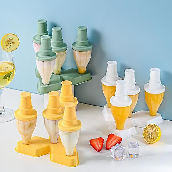 4Pcs/Set Ice Making Boxes Non-sticky Handmade Reusable Convenient Refrigerator Ice Cream Popsicle Making Molds Kitchen Accessories