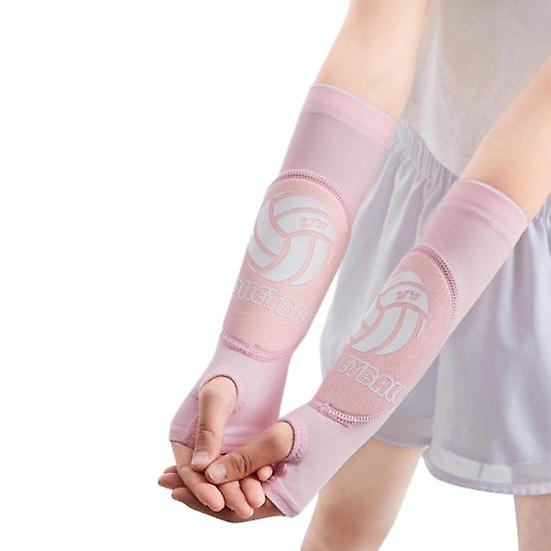 Yousheng 2Pcs Volleyball Arm Padded Sleeves for Teens Breathable Ice Silk Fabric Protective Pad Wrist Protection Pain-free Forearm Sleeve