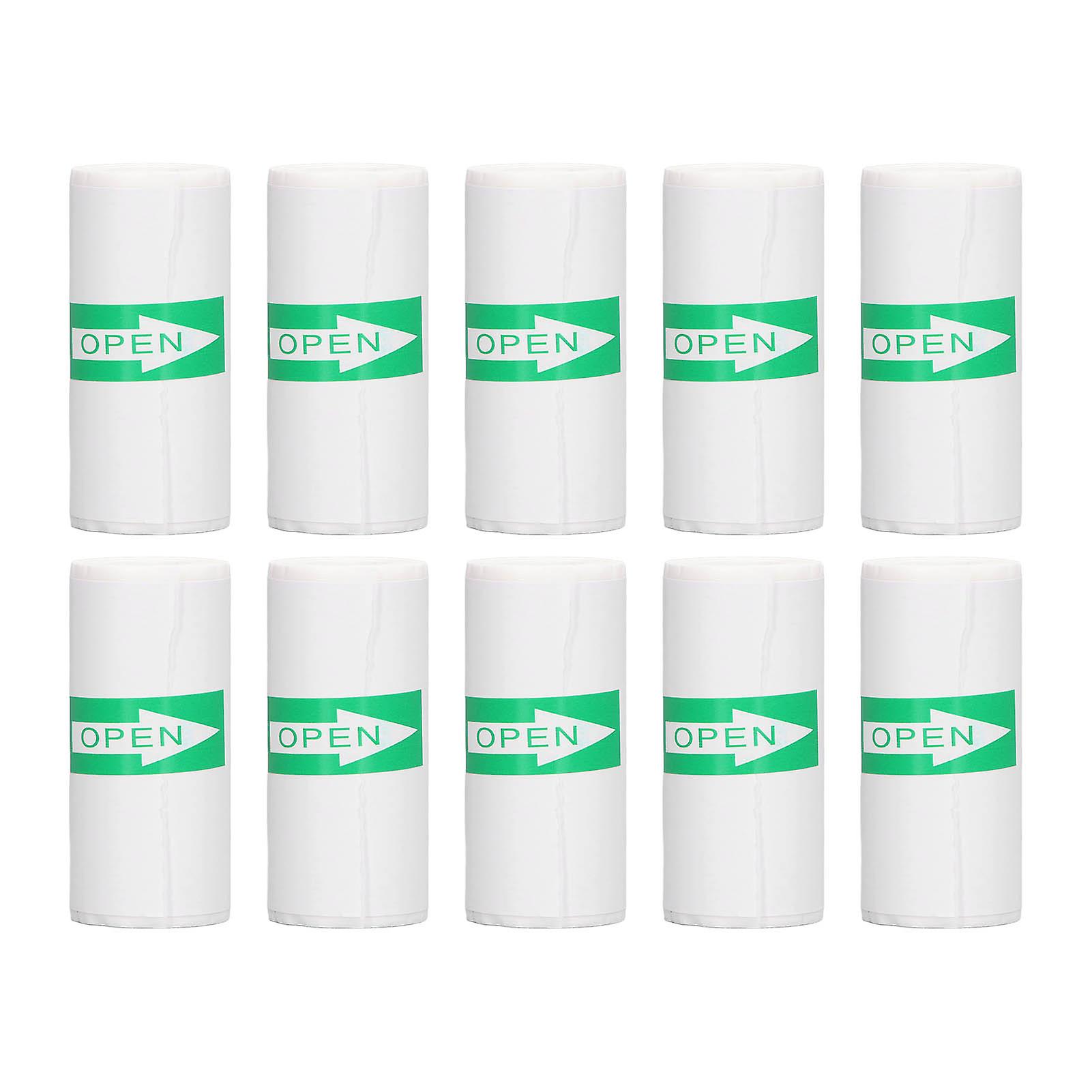 10 Rolls Thermal Printer Paper Self Adhesive Paper Roll White Printable Receipt Sticker 57x25mm
