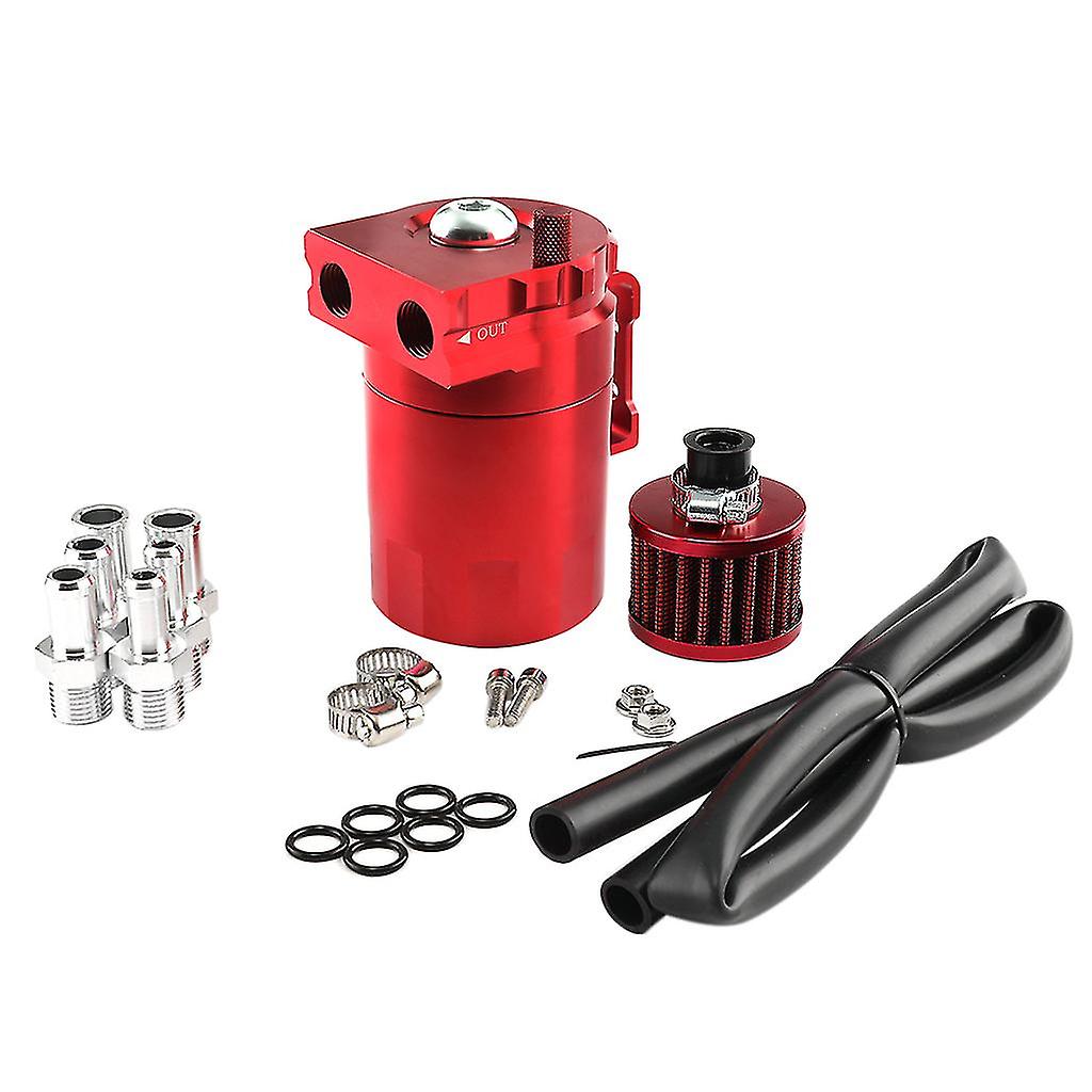 Universal Oil Catch Can Kit Reservoir For Tank Engine Black Polish Baffled Alumi