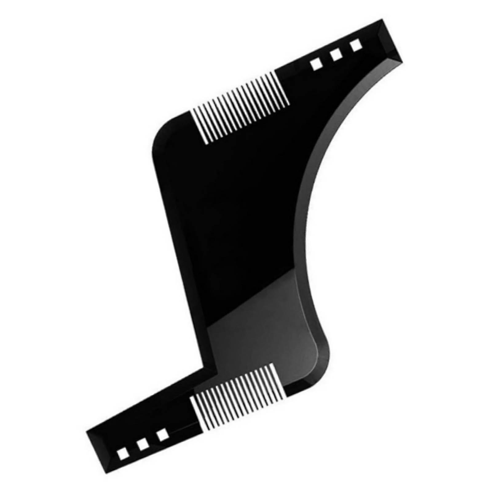 Beard Template Comb ABS Smoothly Edges Beard Styling Comb with Right Angle Handle Black