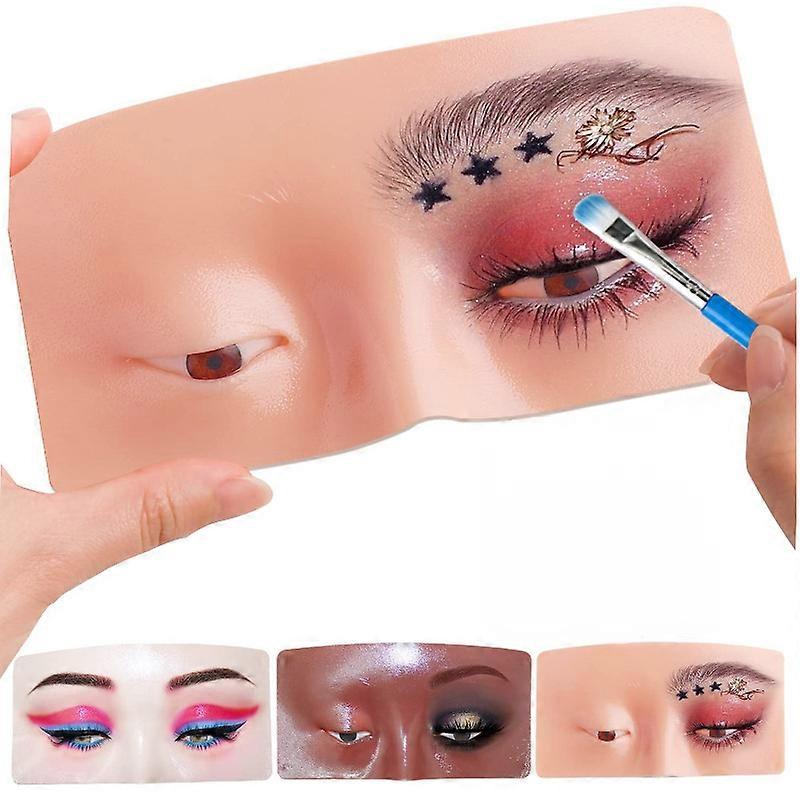 Makeup Practicing Aid Face Eyes Make Up Practice Training Mannequin Silicone Board For Cosmetologist