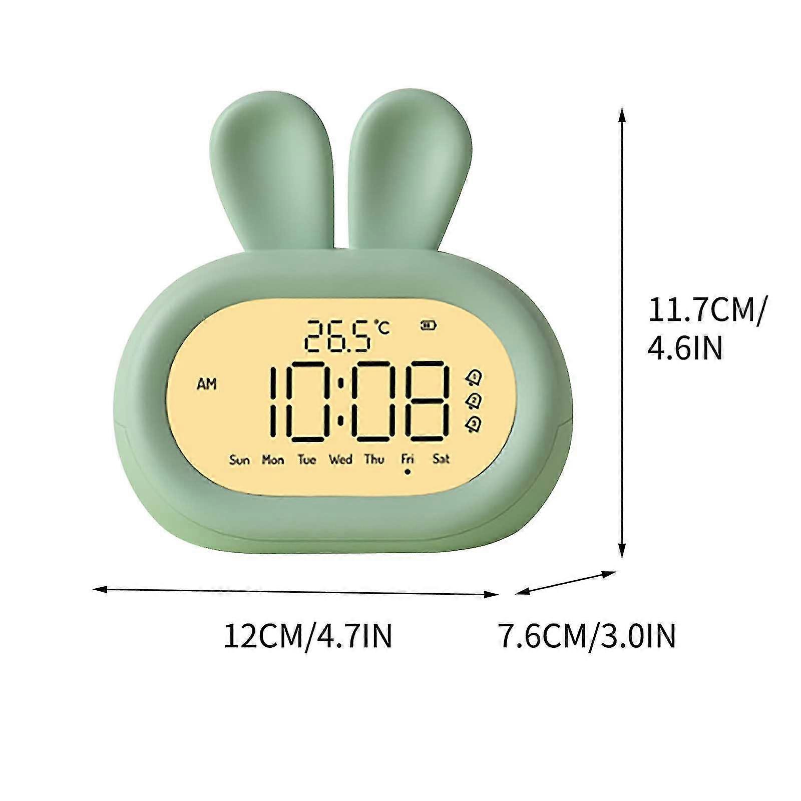 New Rabbit Alarm Clock Creative Decoration For Students Night Light Multifunctional Mini Electronic Clock