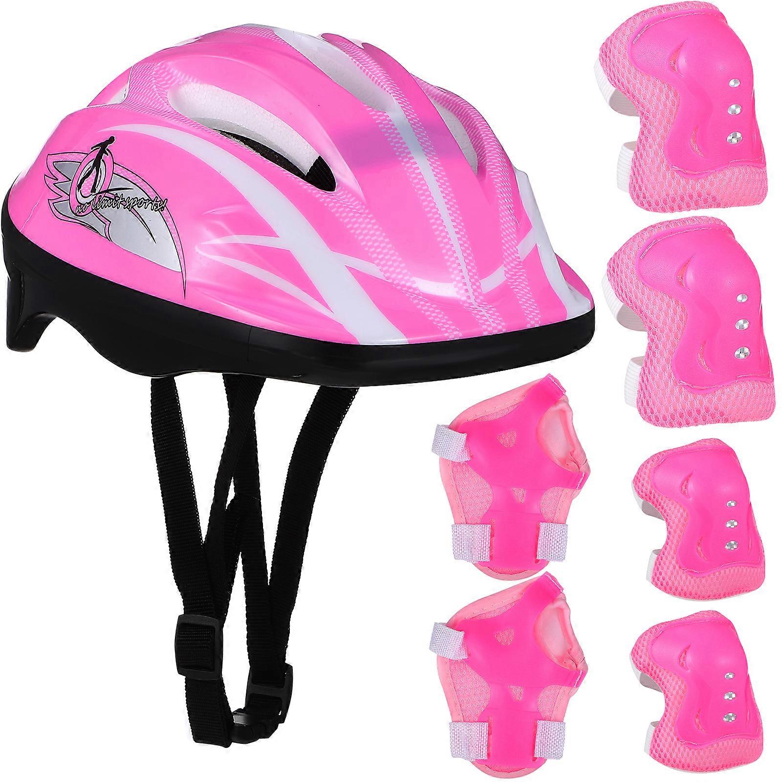1 Set Kids Roller Skating Protectors Knee Pads Scooter Safety Helmet Elbow Pads