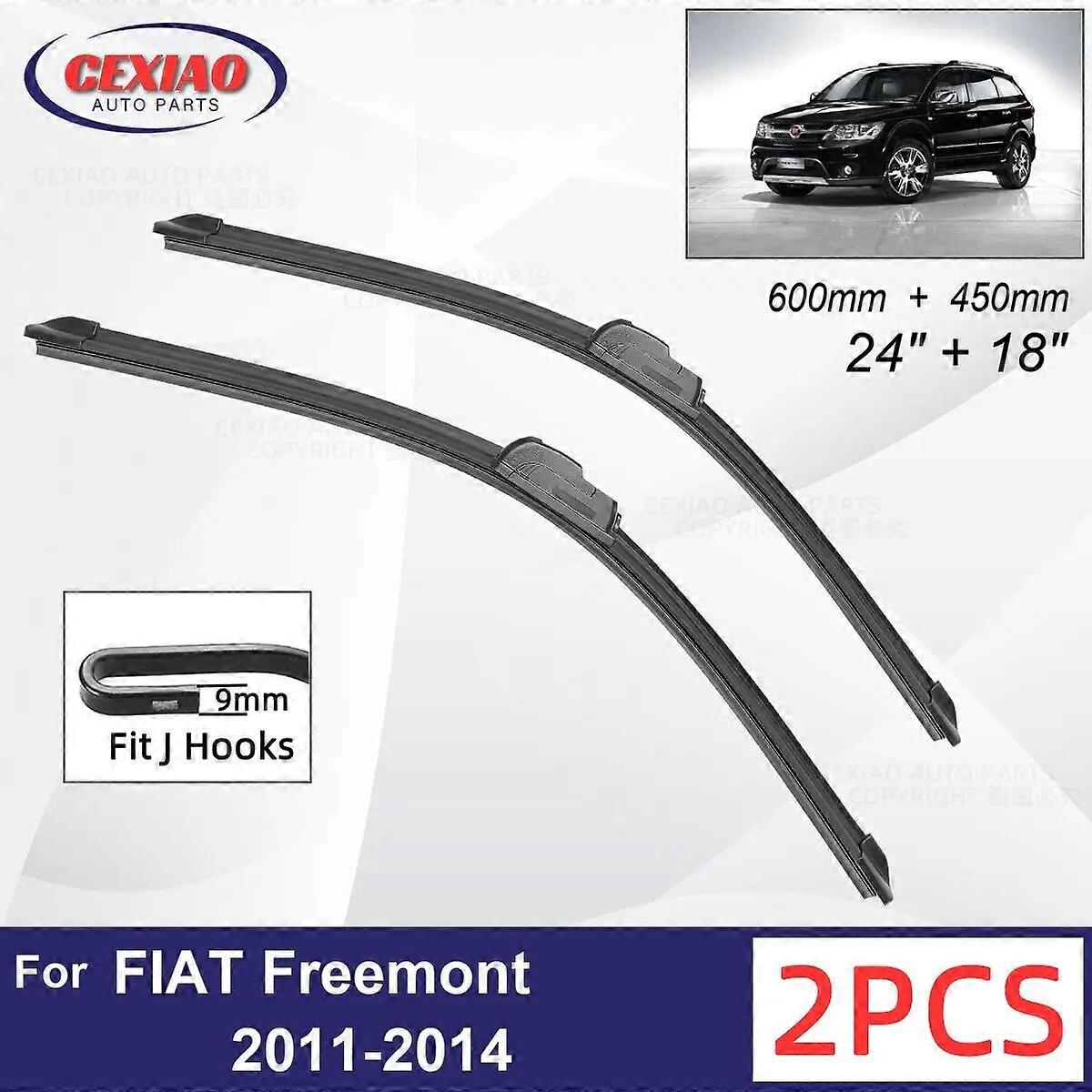 Car Wiper For FIAT Freemont 2011~2014 Front Wiper Blades Soft Rubber Windscreen Wipers Auto Windshield 24" 18" 600mm + 450mm FN9U4504