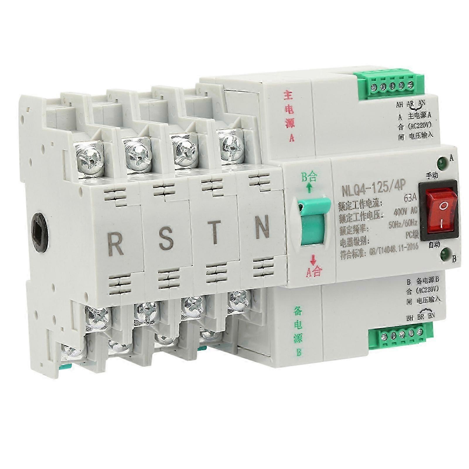 AC 400V 4P 63/80/100A Dual Power Automatic Transfer Toggle Switch(63A)