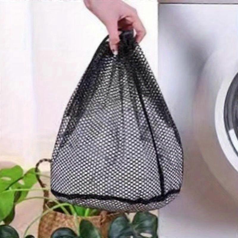 Strong & Stylish Black Mesh Laundry Bag - Large Capacity, Convenient & Time-Saving Wash Solution for Delicate Clothes & Travel