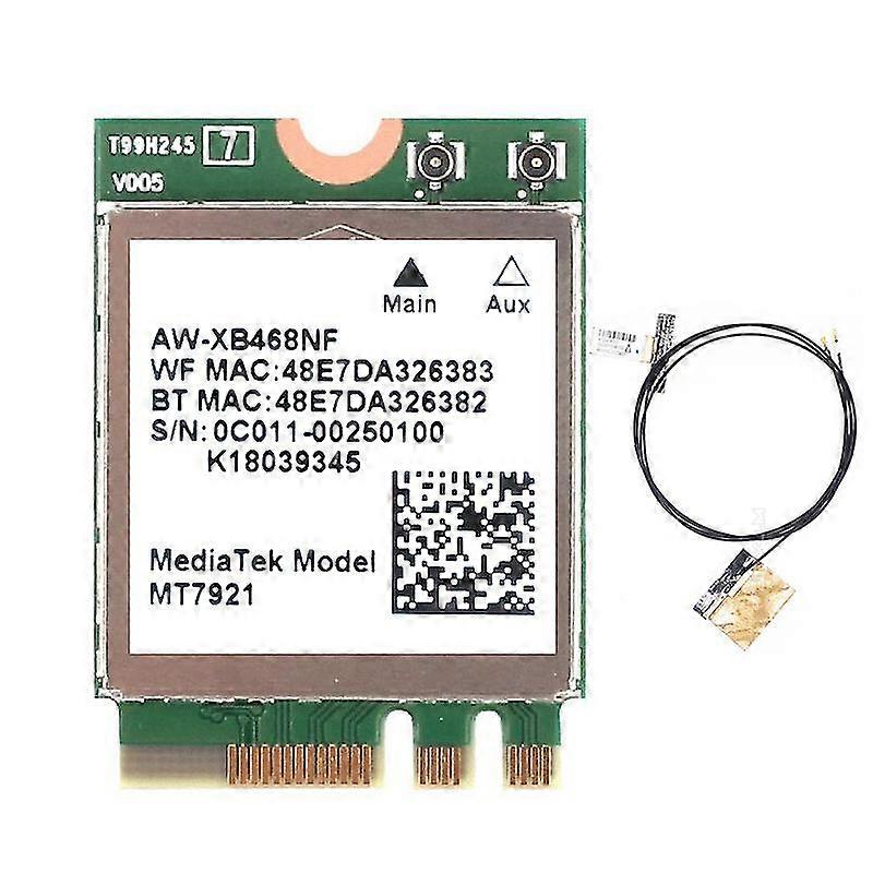 Mediatek Mt7921 Desktop Kit Wi-fi 6 1800mbps Bluetooth 5.2 Wireless Card 802.11ax 8dbi Antennas Ngff M2 For Windows 10 / 11