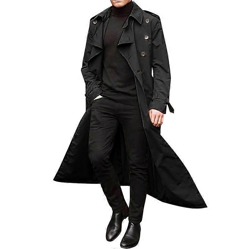 Höst- och vintermode lång trenchcoat för män