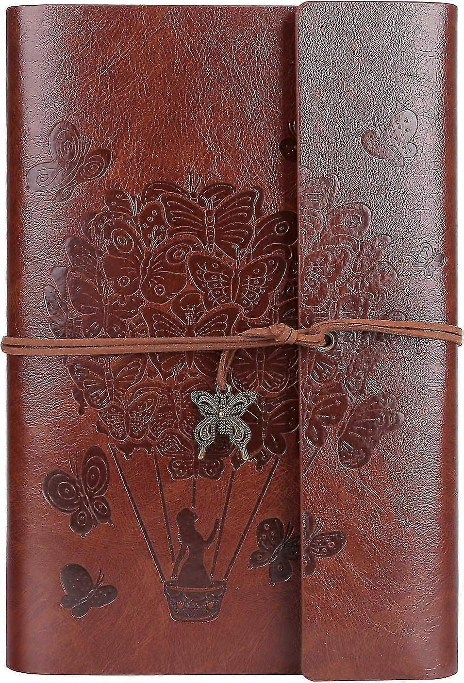 Leather Notebook, Vintage Spiral Bound Diary, Ring Binder Retro Journal, Refillable Sketchbook, Travel Diary With Line Paper, A5