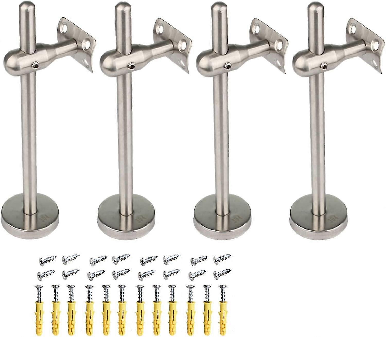 4PCS الثقيلة درج درابزين قوس، درابزين الفولاذ المقاوم للصدأ قابل للتعديل، ومناسبة للخشب جولة / الفولاذ المقاوم للصدأ / درابزين الألومنيوم، طول 2