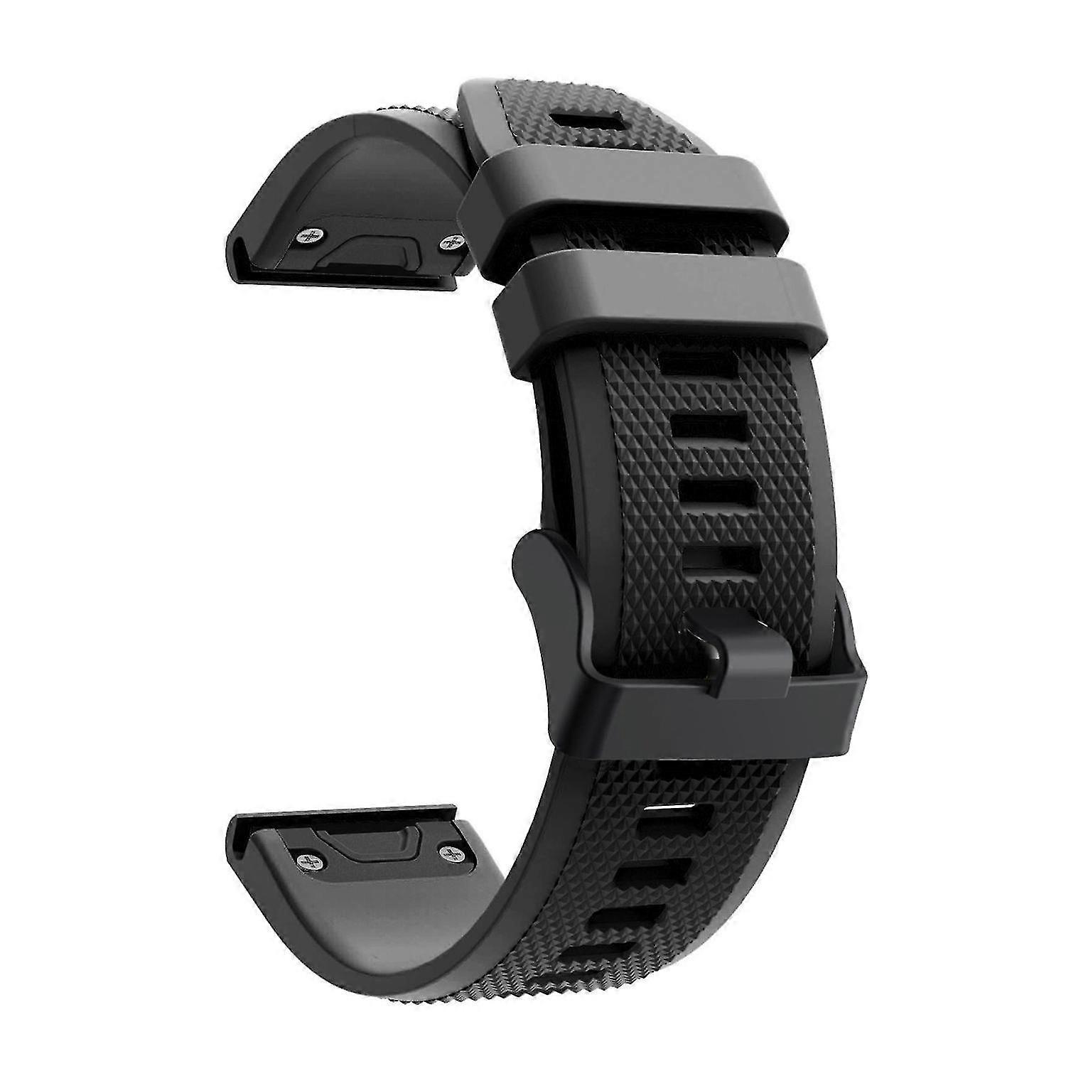 Para Garmin Fenix 5 Silicone Sport Watch Band pulseira ajustável com fivela preta