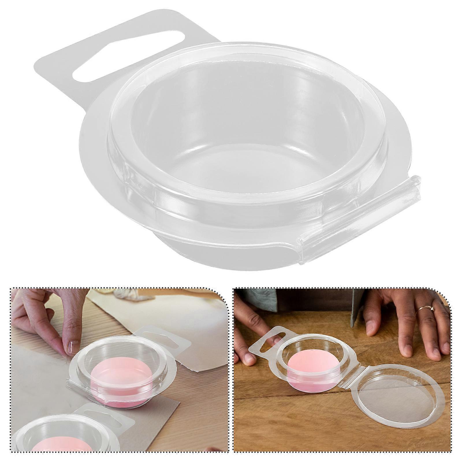 100pcs Multi-function Wax Melt Molds Transparent Packing Boxes Empty Candle Molds Packing Accessory